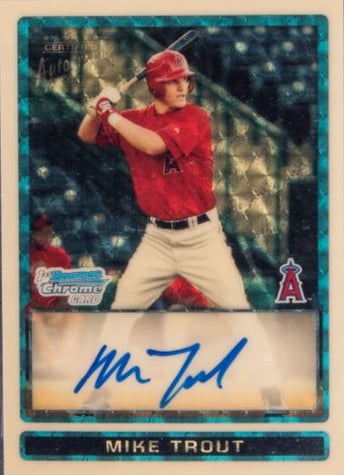 2009 Bowman Chrome Draft Prospects Mike Trout Superfractor