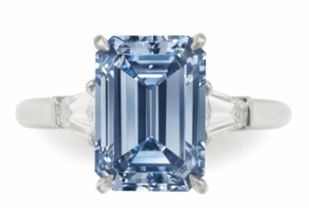 3.09 carat blue diamond ring