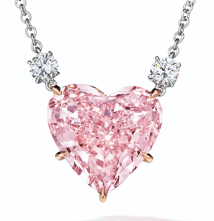 pink diamond pendant christies