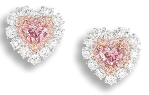 argyle pink earrings